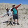 Robby Goldman and Jack Albright replicate the angel of tilted bedding at Mecca Hills, CA